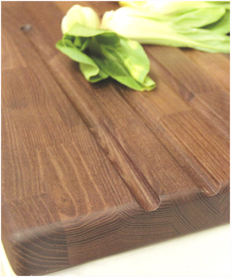 Dark Acacia drainer groove detail